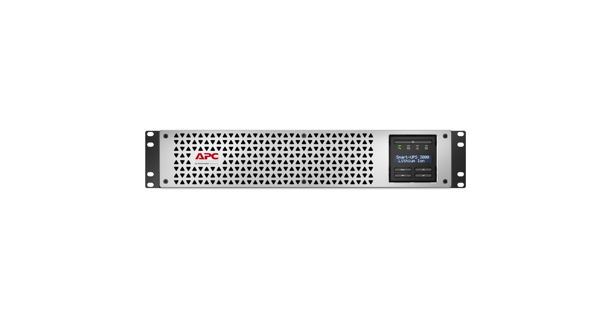 APCSmart-UPS Line Interactief 3000VA Li-ion SMTL3000RMI2UC ups  (Zwart/zilver, 2700 W, 2U, 8x C13 + 1x C19, SmartConnect+SmartSlot, AVR, LCD)