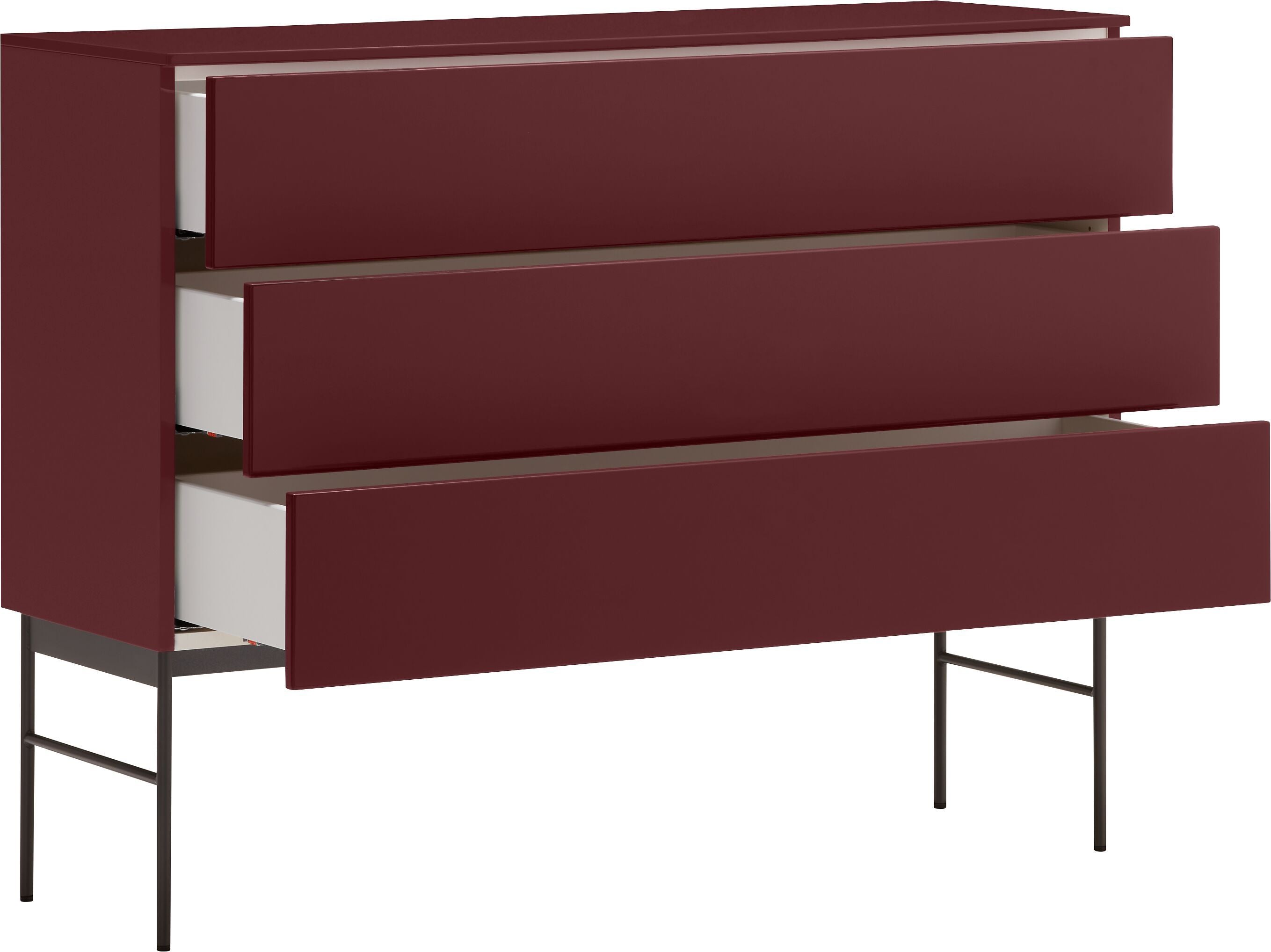 TILL Kommode - Dunkelrot / B: 112.0 cm x T: 41.0 cm x H: 88.8 cm