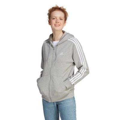 Adidas SportswearEssentials 3-Stripes Full Zip Hoodie - grau