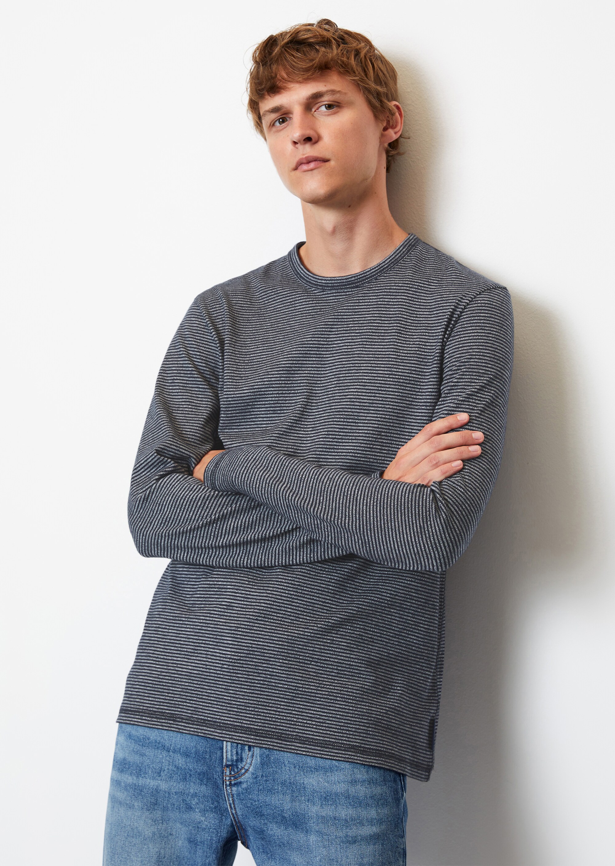 Longsleeve regular aus gestreiftem Grindle-Jersey