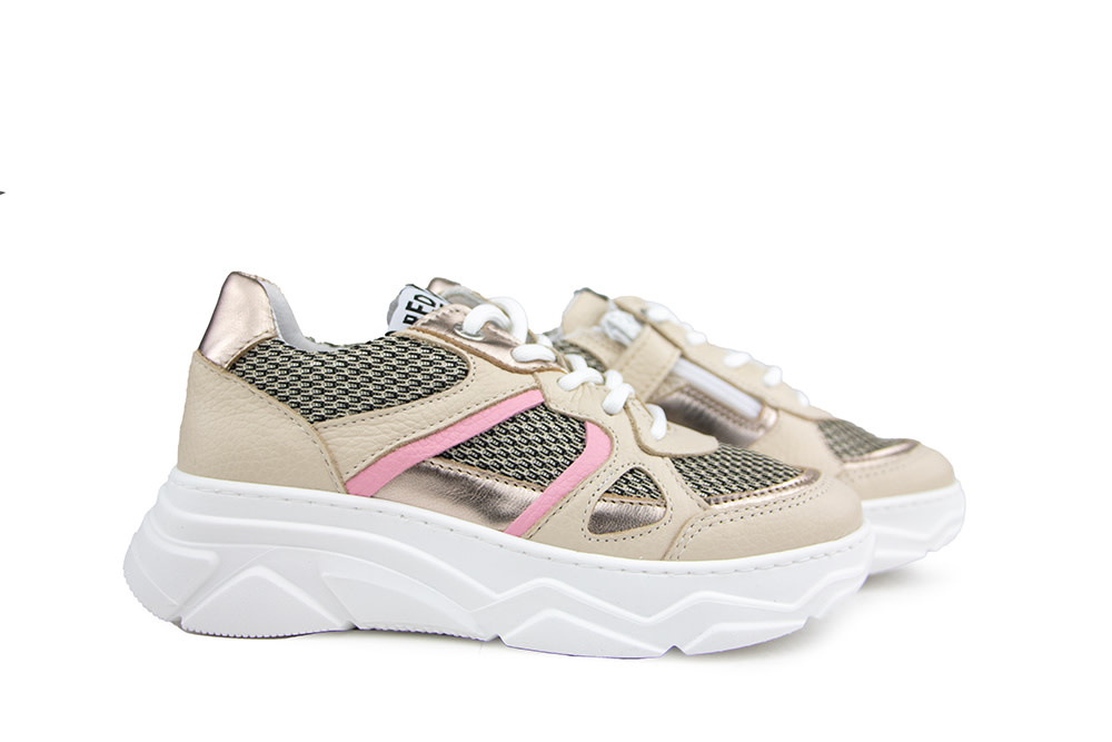Red Rag Sneaker Beige Combi