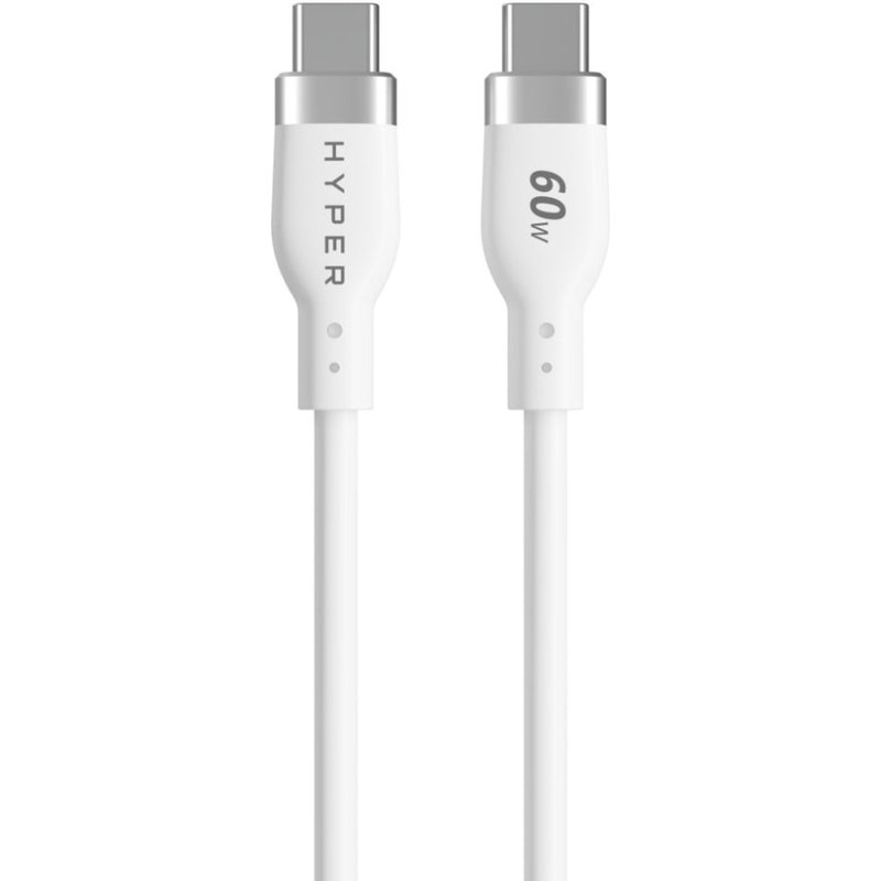 HYPER HyperJuice câble USB USB 2.0 1,5 m USB C 60 W Blanc
