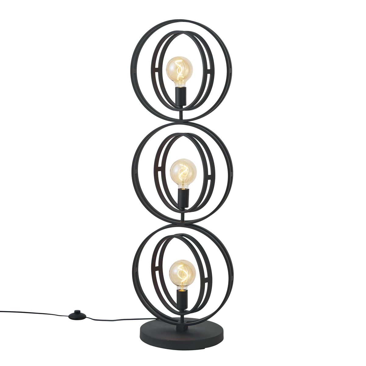 Moderne vloerlamp zwart 3-lichts - Indu