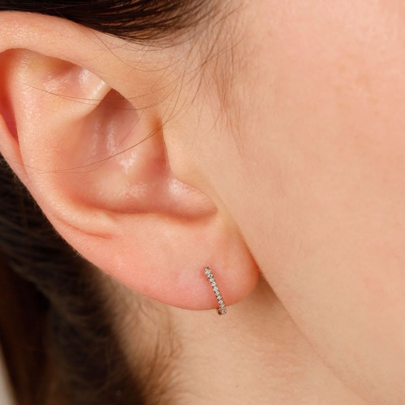 Boucles d'oreilles Or Rose et Diamants 0,08 carat 