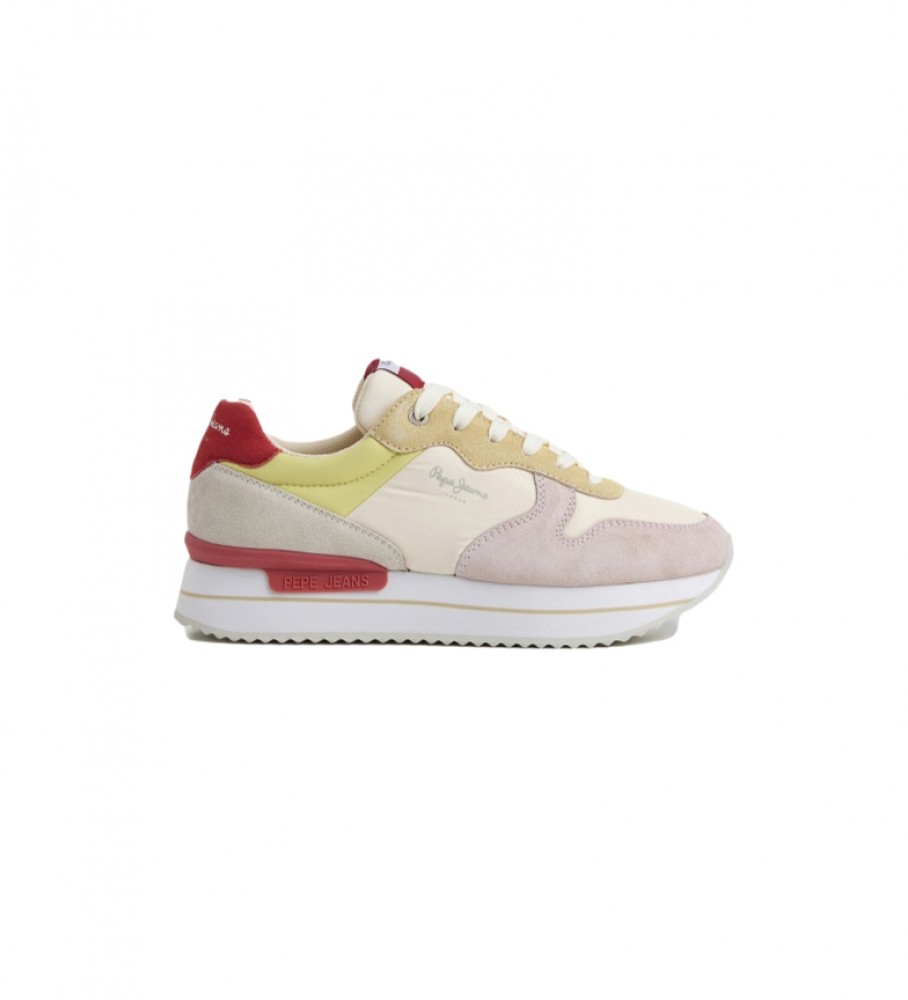 Tênis Pepe Jeans de couro combinado Rusper Sweet multicolorido