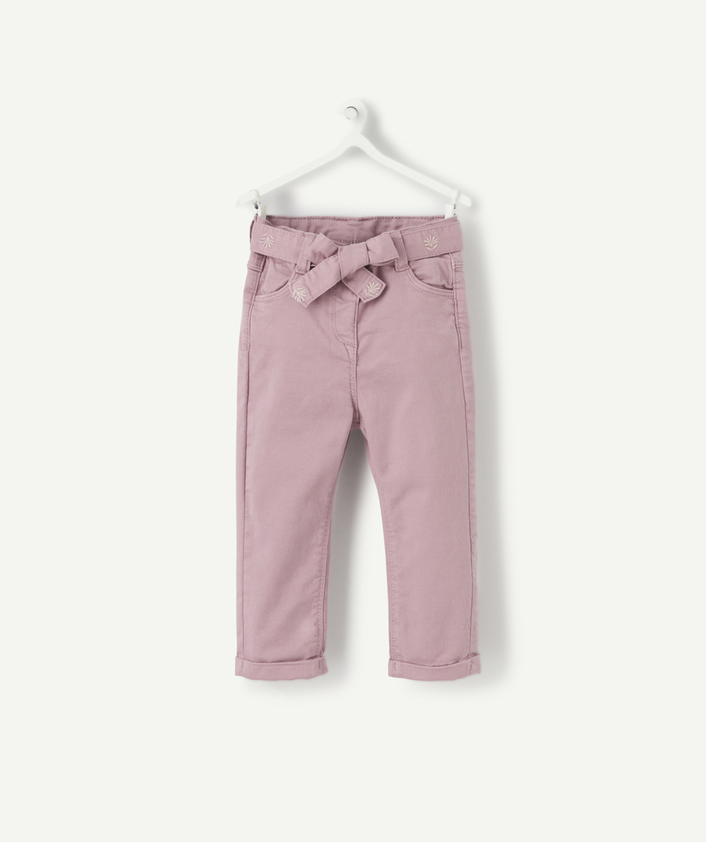 PANTALON SLIM BÉBÉ FILLE PARME AVEC CEINTURE BRODÉE