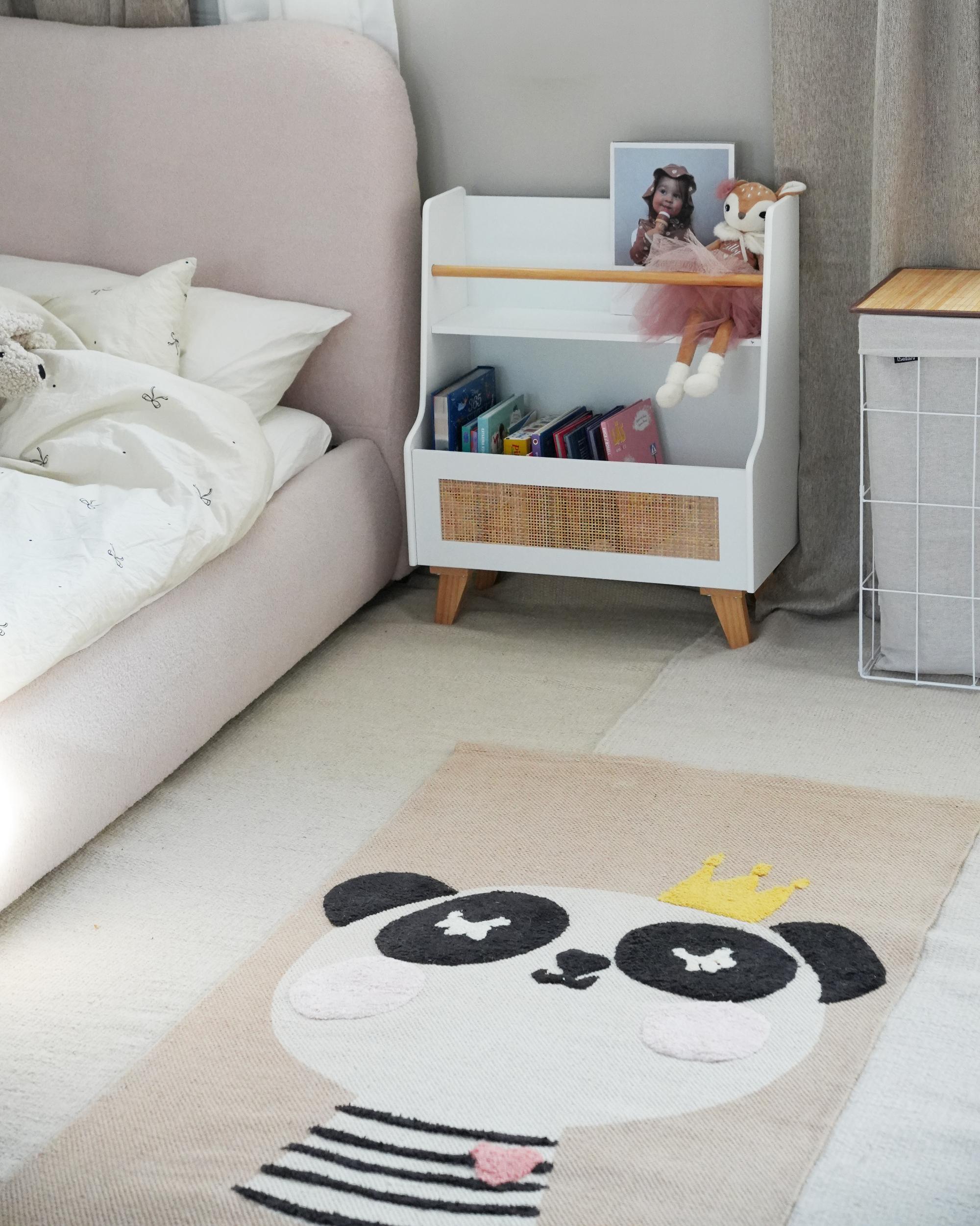 Kindervloerkleed BUNAN Beige 80 x 150 cm Katoen