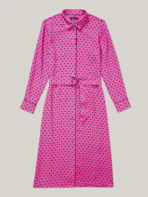 Vestido camisa adaptável com estampa de lenço