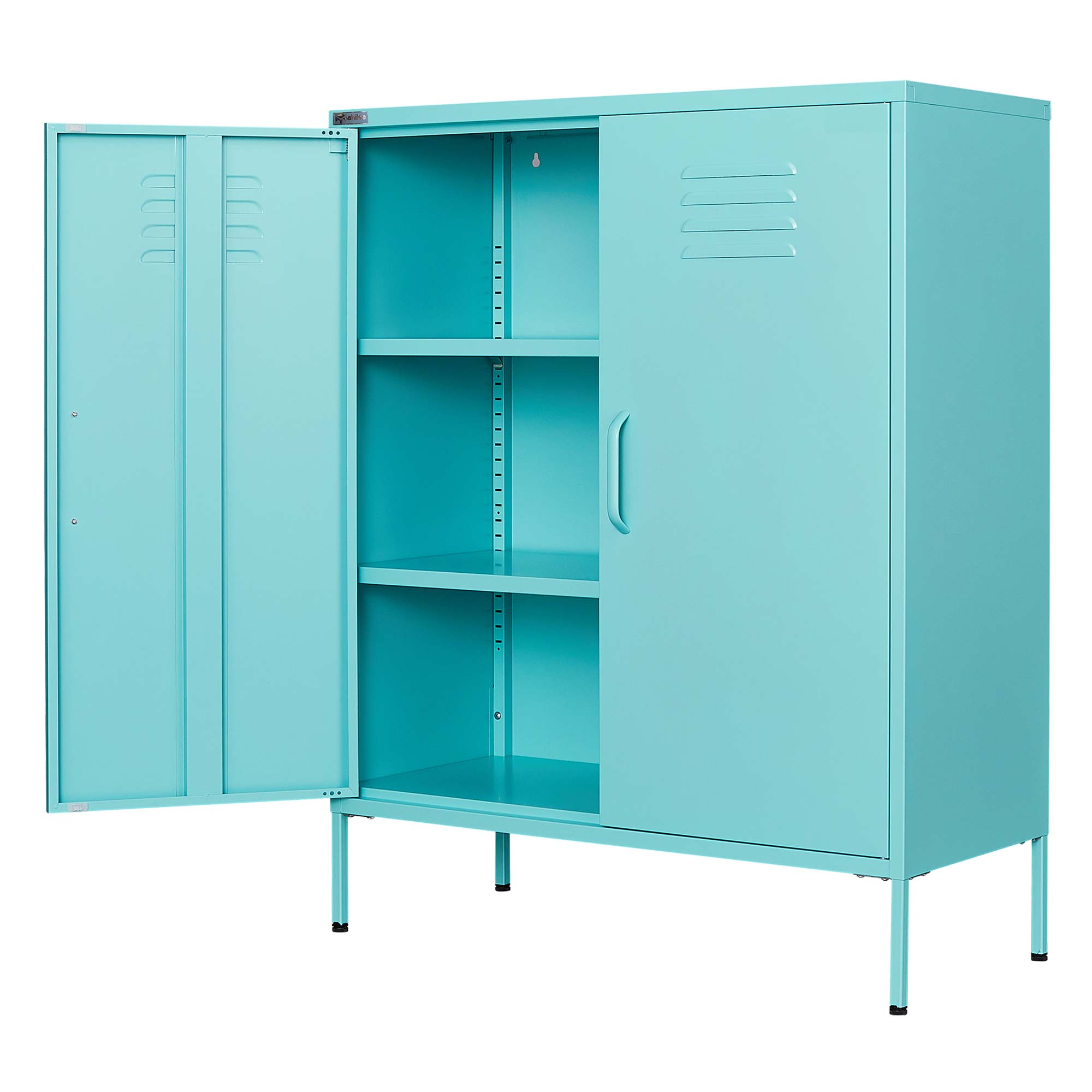 Makika Aktenschrank / Büroschrank 80x35x102cm Industrial Möbel in Hellblau
