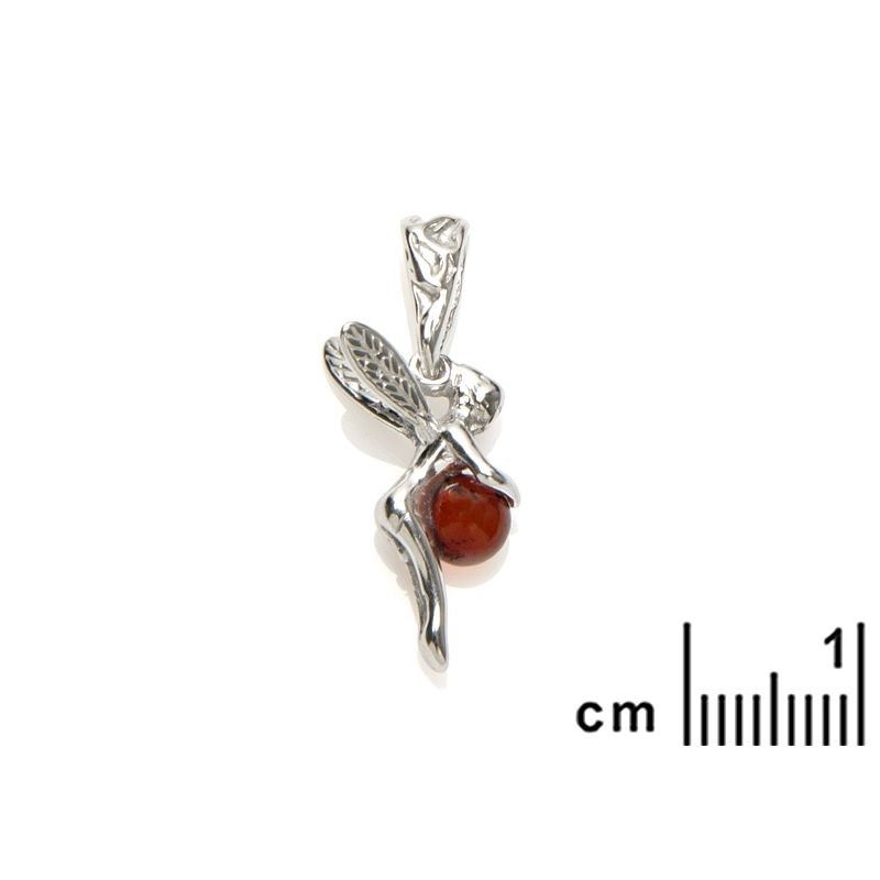 Pendentif argent 925 Ambre veritable de la mer Baltique