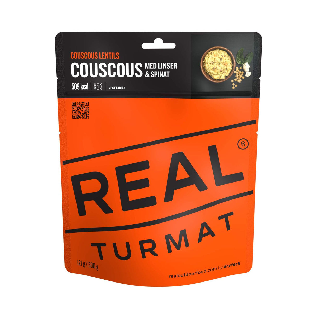 REAL<br>Couscous med linser og spinat