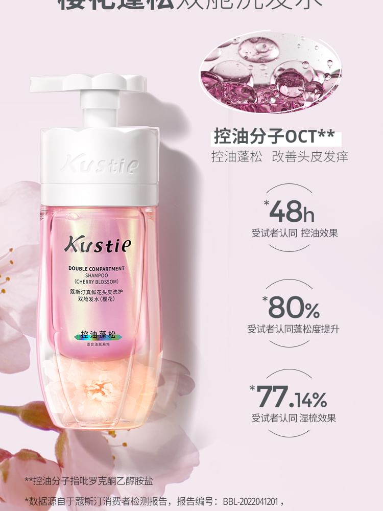 Kustie - Oliecontrole & Fluffy Shampoo met Twee Compartimenten