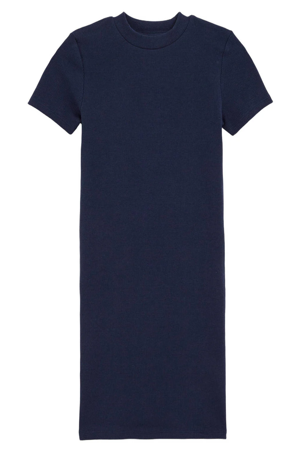WE Fashion t-shirtjurk rib gebreid marine