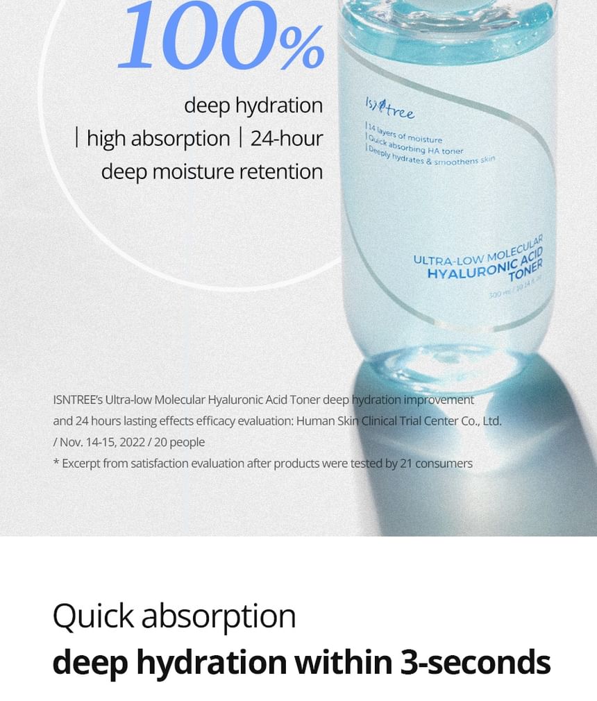 Isntree - Ultra-laagmoleculair hyaluronzuur toner