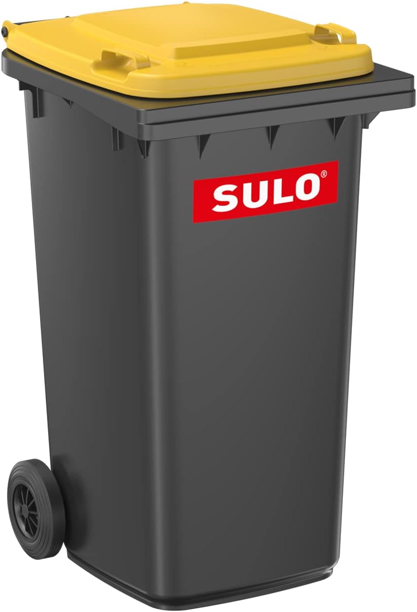 SULO CITYBAC CLASSIC Mülltonne 240L Grau RAL7021, Deckel Gelb RAL1018