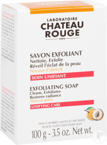 Château Rouge Savon Exfoliant Soin Unifiant Peaux Noires Mates Et Métissées 100g