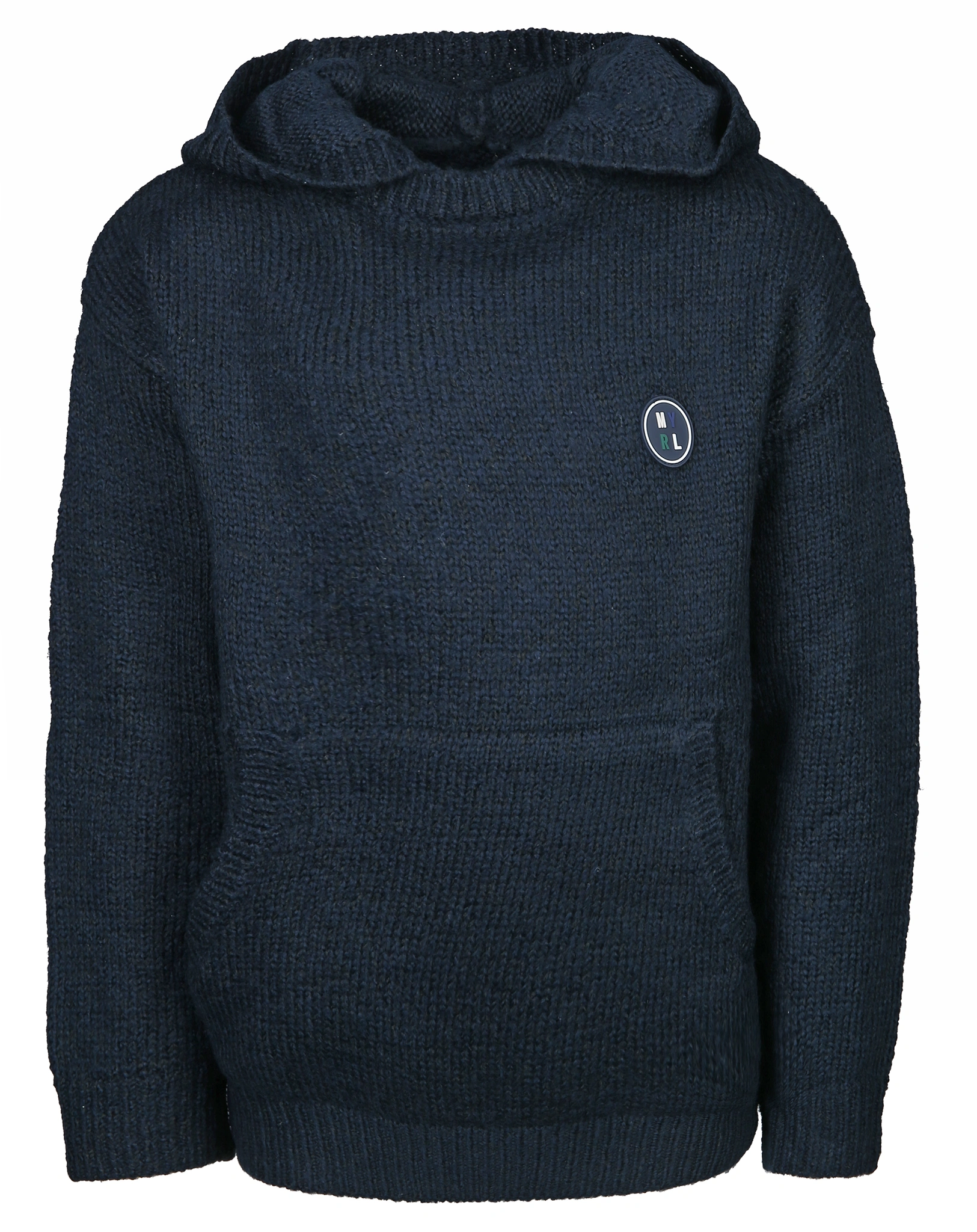 Kapuzen-Strickpullover SOLID in dark navy