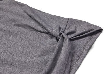 Hyperfied Jersey Knot Tank Top, Grey Melange