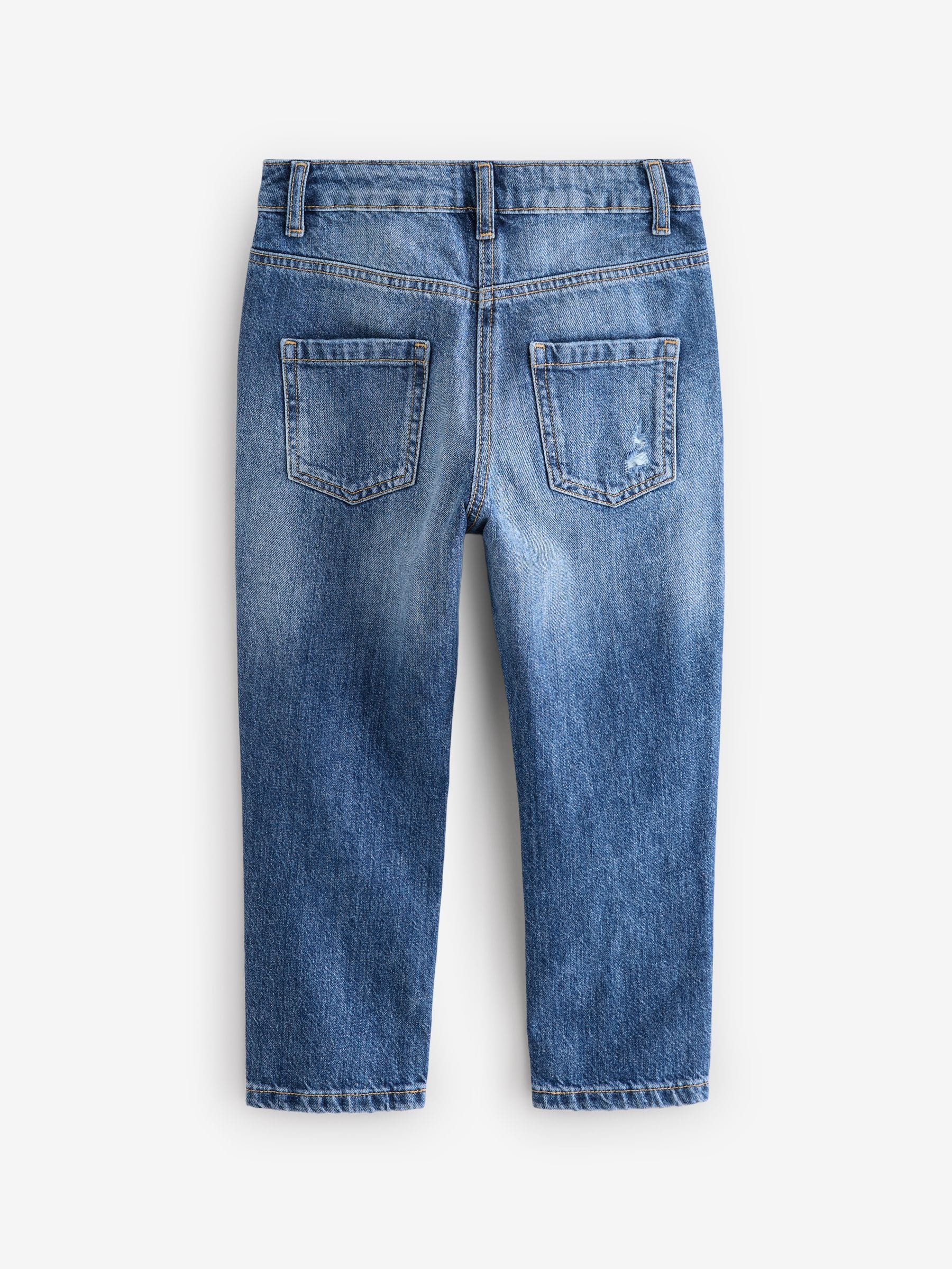 Blauwe denim - Mom 100% katoenen jeans (3-16jaar)
