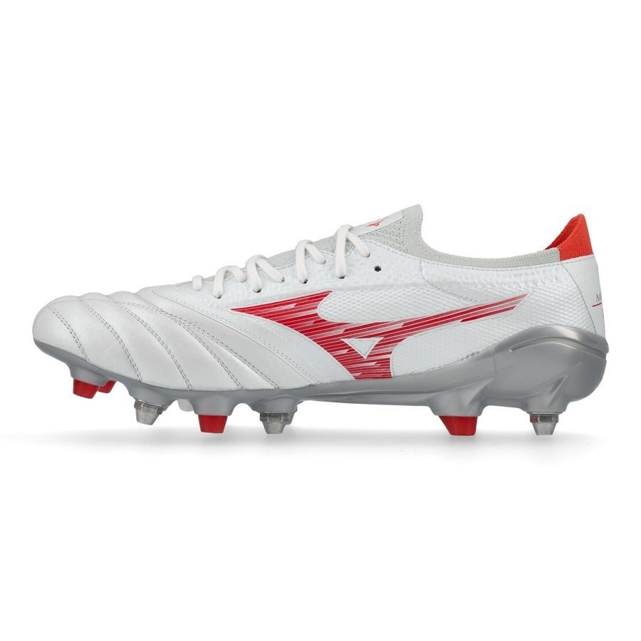 Mizuno Morelia Neo IV Beta Elite SG Charge - Blanc/Radiant Red