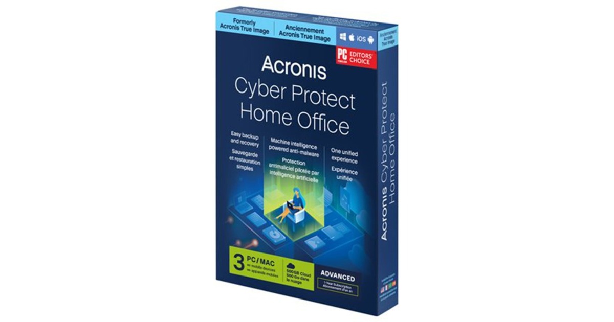 AcronisTrue Image Advanced Subscription software  (3 computers, 1 jaar licentie, 500 GB cloudopslag)