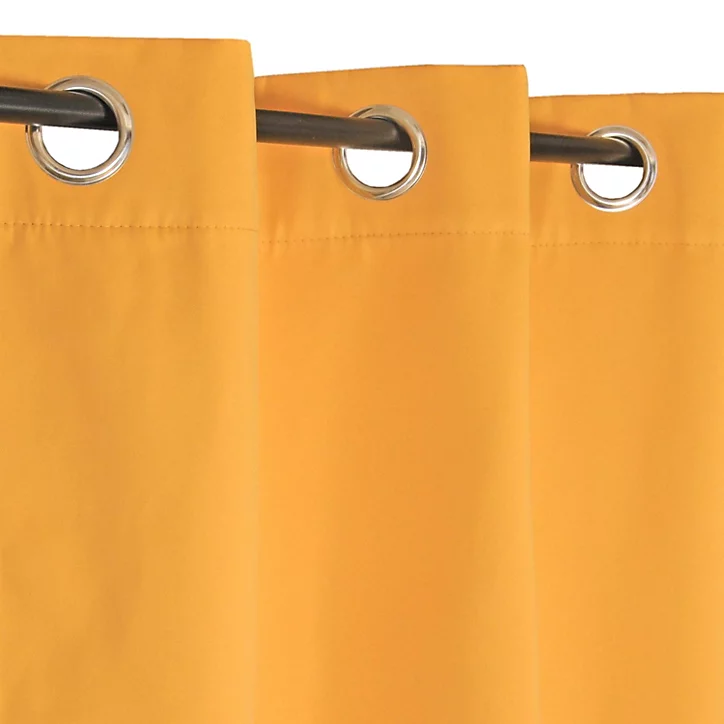 Rideau thermique 100% polyester avec œillets l.140 x H. 240 cm jaune moutarde