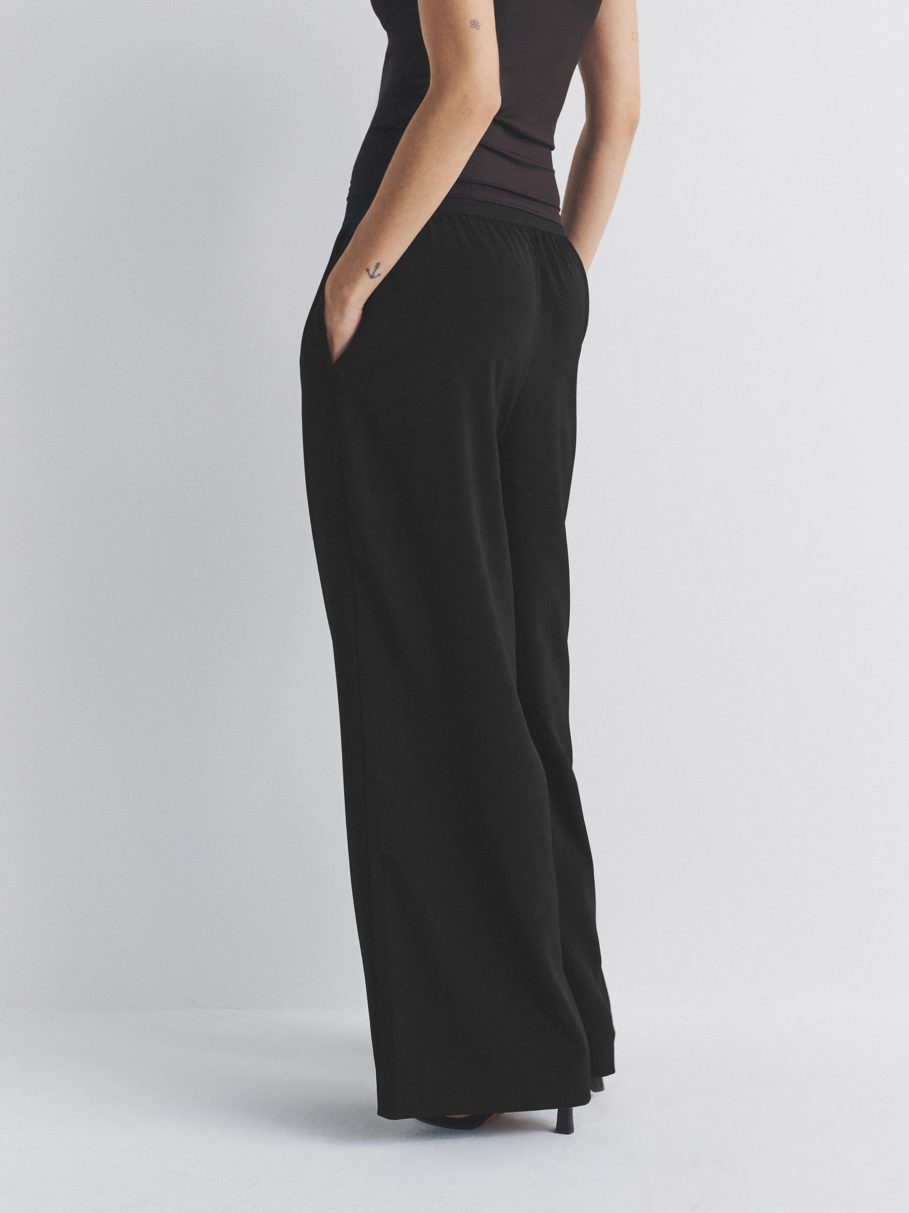 The Set 2 Pack Elasticated Waist Wide Leg Trousers