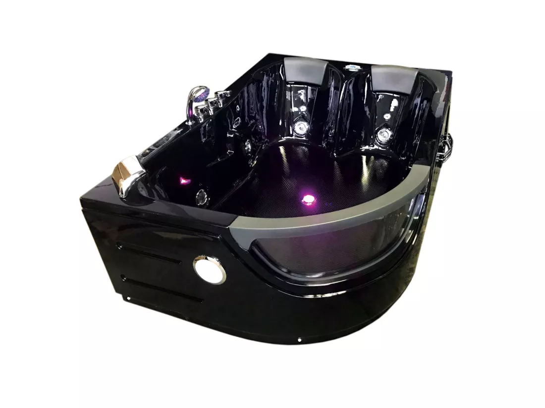 Baignoire Balnèo hydromassage noir 120 x 180 cm 8 jets – Bluebell