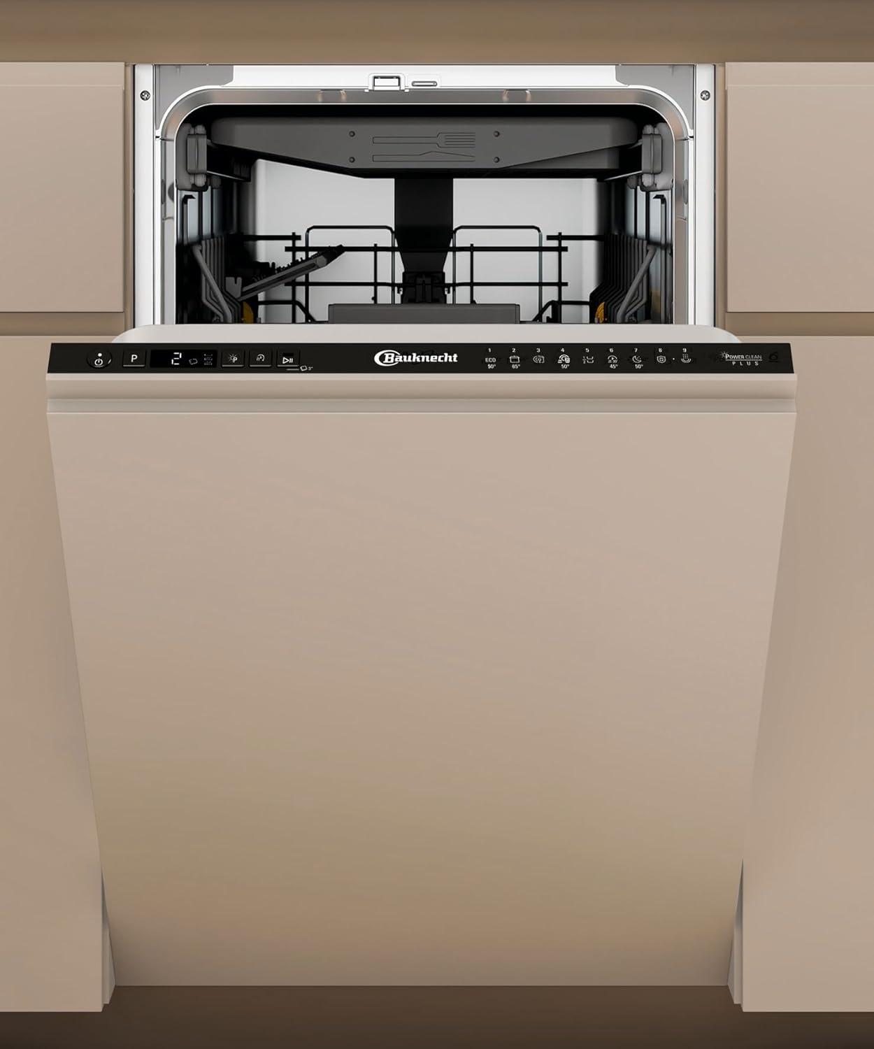 Bauknecht BK6IC11BS7LA0 Vollintegrierbarer Geschirrspüler (45 cm)/ ActiveDry/Sensorprogramm/PowerClean/Besteckschublade/Hygiene-Programm/Vollwasserschutz/Light on floor/Startzeitvorwahl