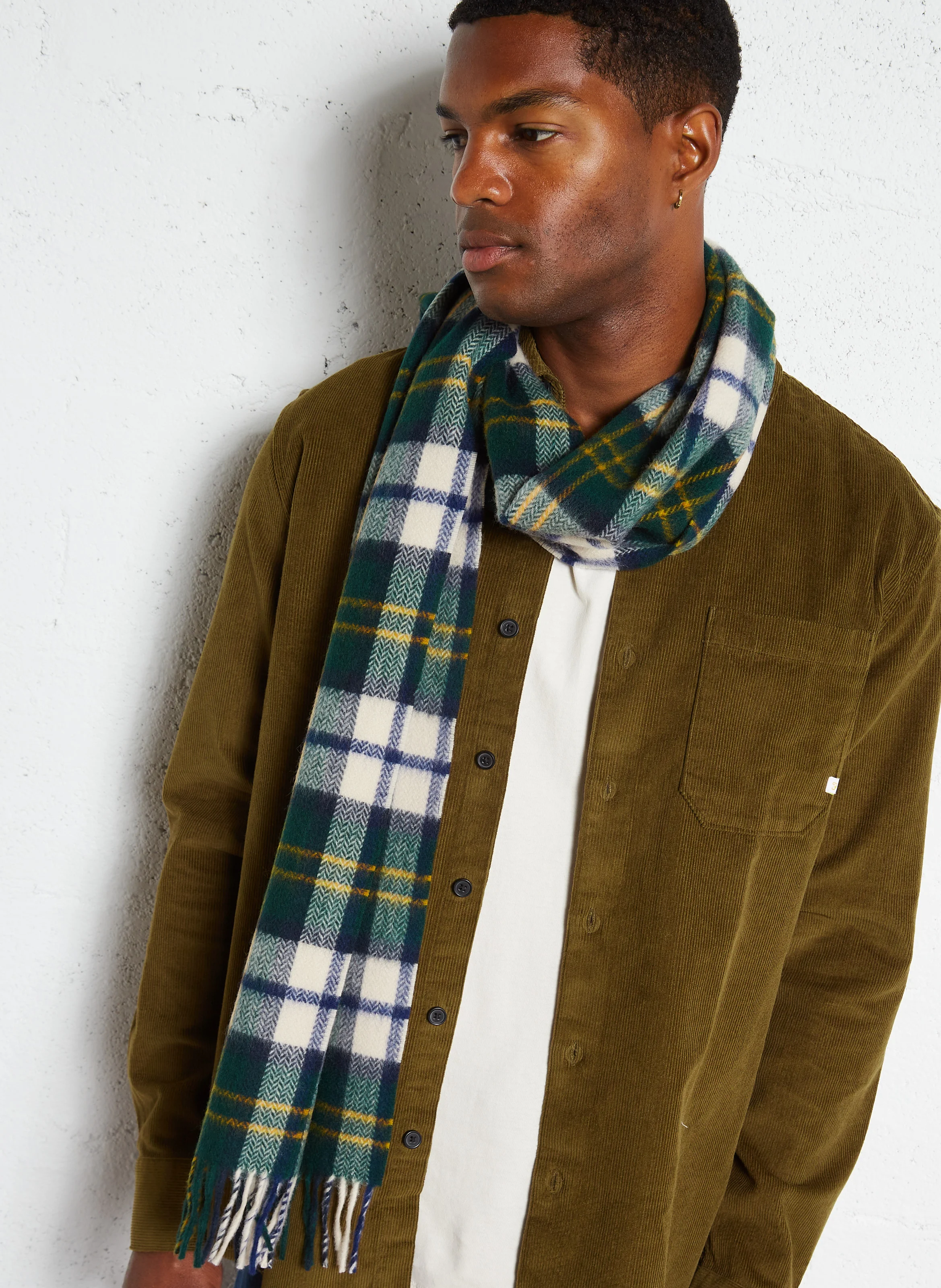 Echarpe chevrons en laine| Vert