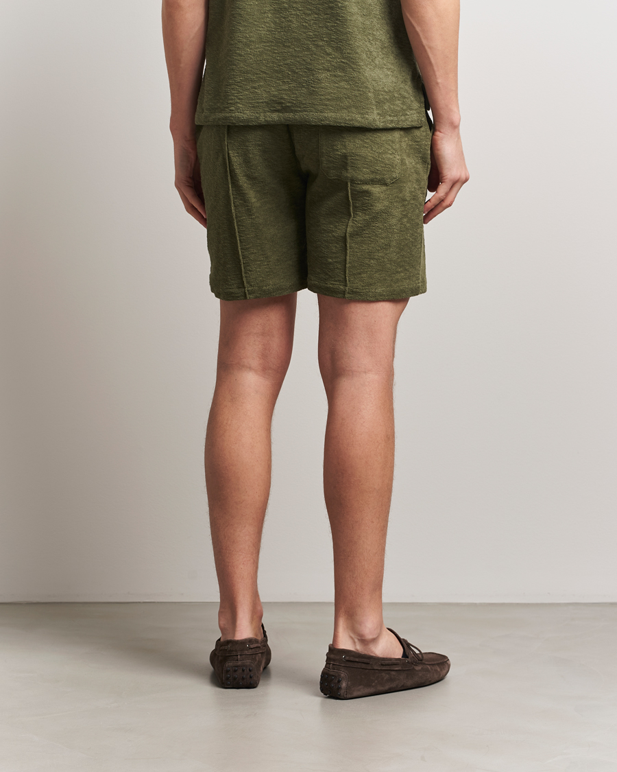 Stenströms Terry Slub Cotton Shorts Green