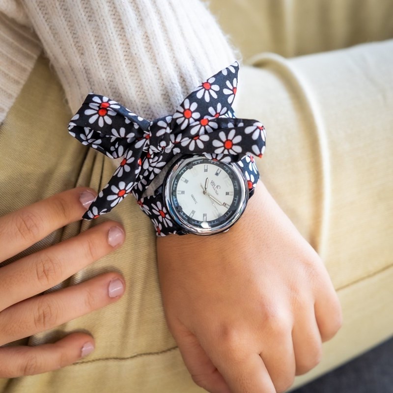 Montre Femme CHTIME bracelet Tissu Noir
