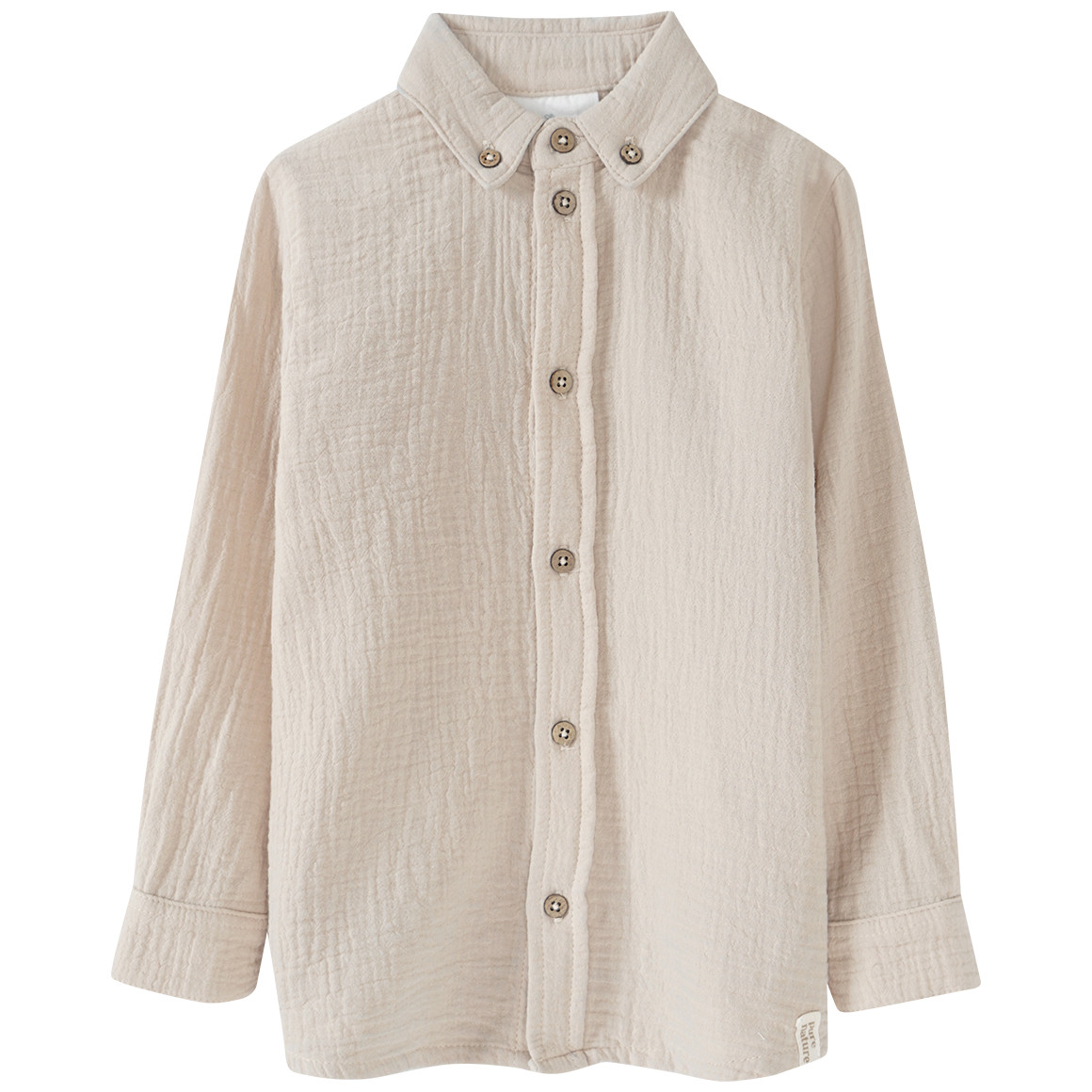 Topolino Pure Collection Jungen Musselin-Hemd mit Kentkragen beige