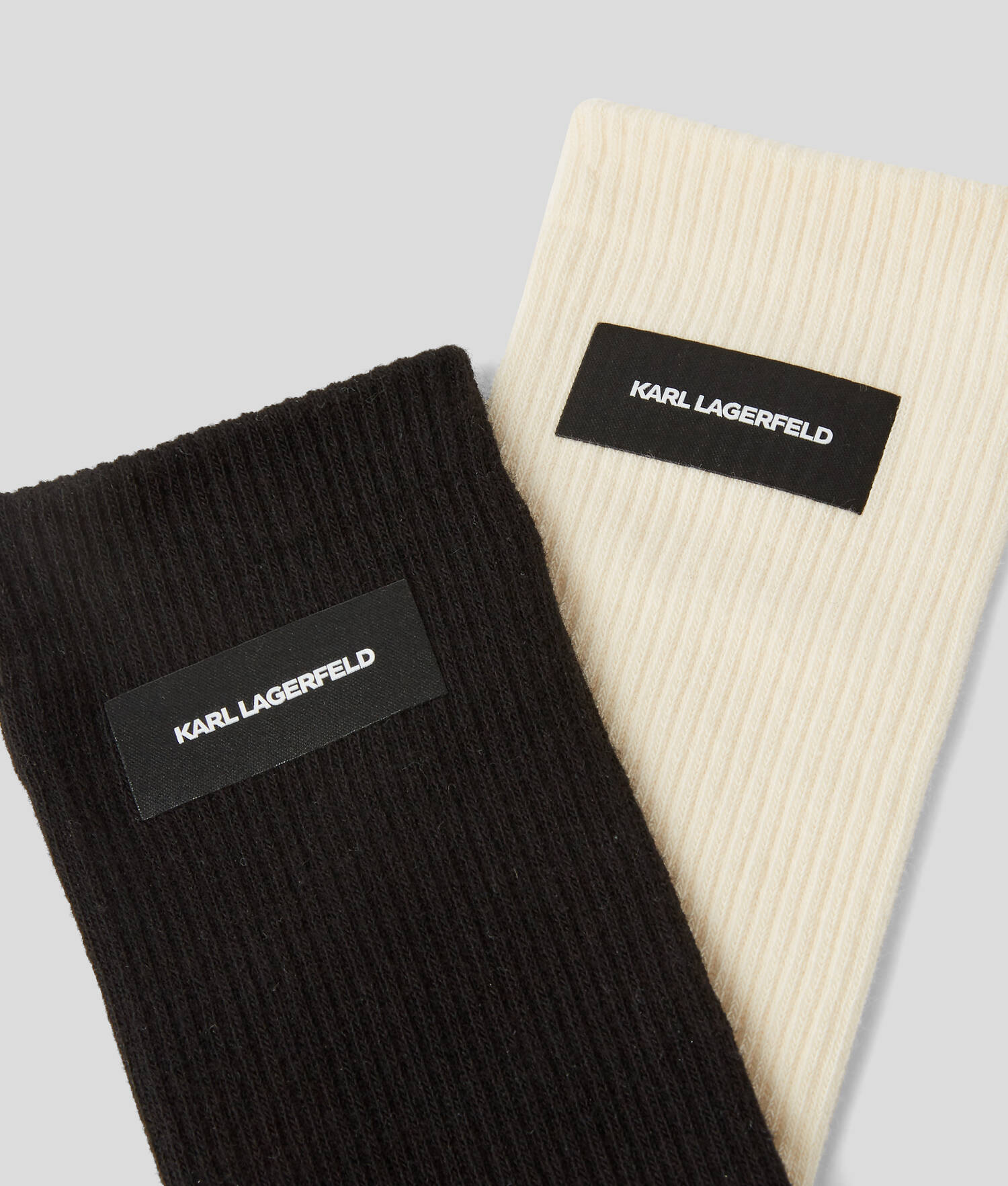 CHAUSSETTES À LOGO ESSENTIAL – LOT DE 2 PAIRES - Crème Cannoli-Noir