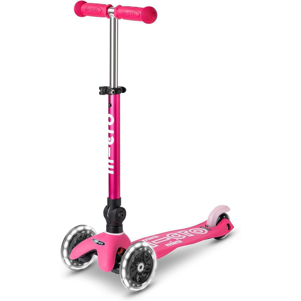 Trottinette 3 roues mini deluxe rose pliable led