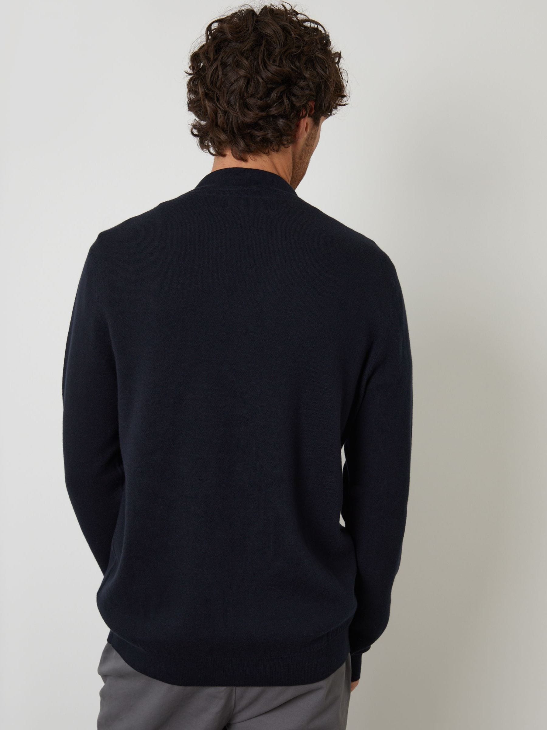 Donkerblauw - Threadbare gebreid vest van een katoenmix