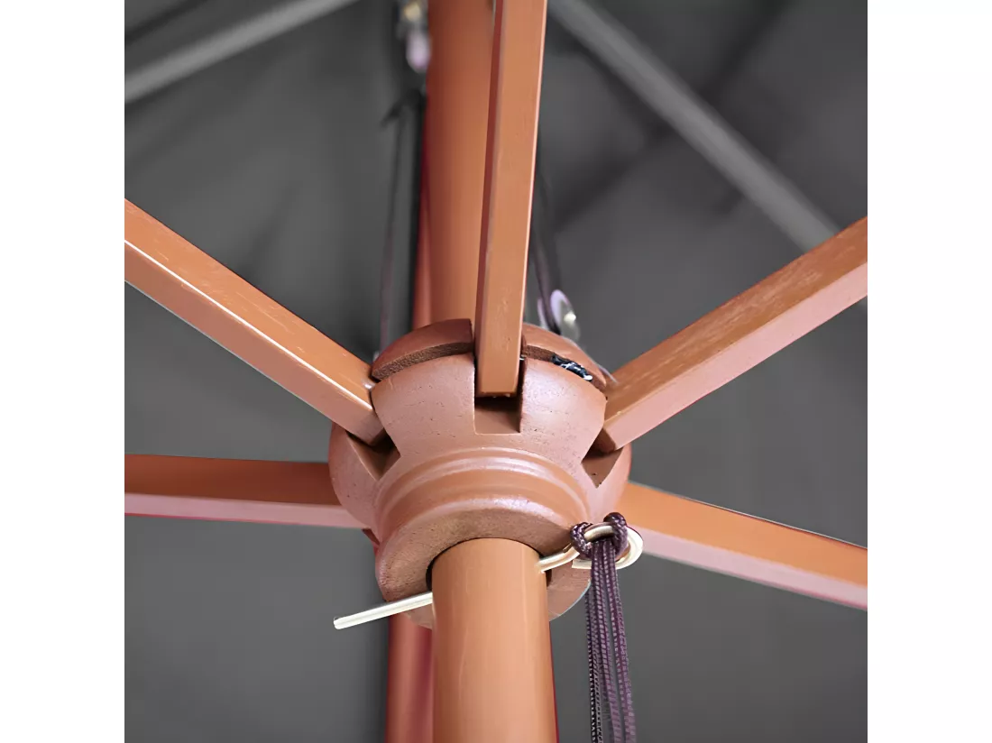 Parasol de jardin Ø bois marron 300 x 300 x 258 cm 04_0003813
