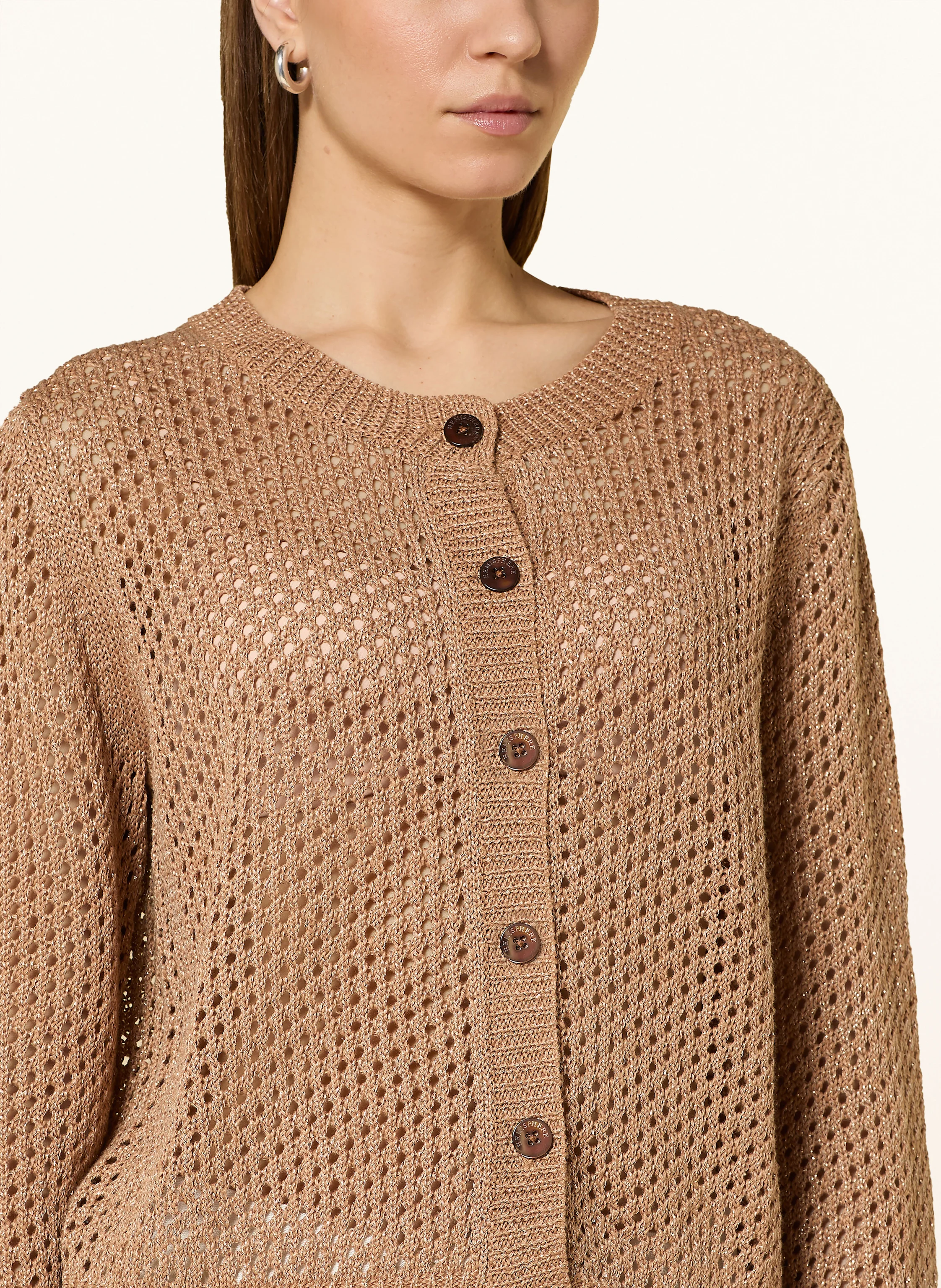 HEMISPHERE Strickjacke mit Leinen und Glitzergarn
