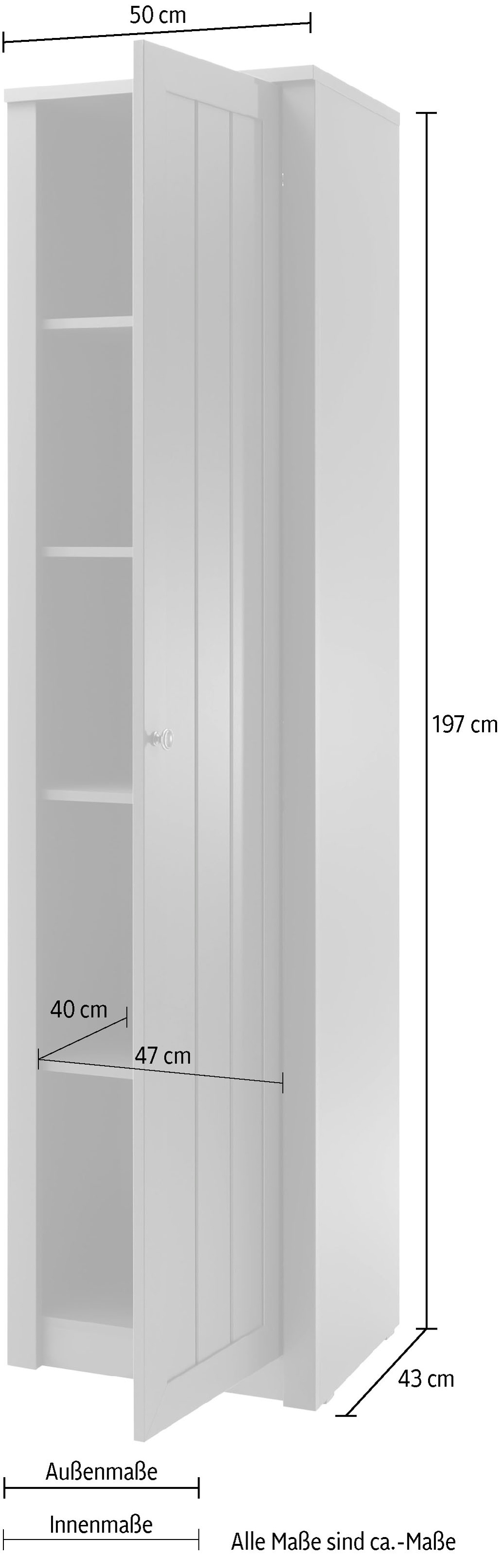 Home affaire Mehrzweckschrank »Askot« Höhe 197 cm