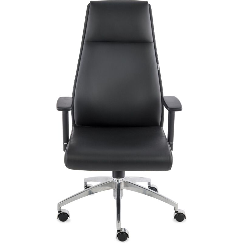 Fauteuil de bureau ergonomique MODO cuir naturel, accoudoirs 1D et pied aluminium