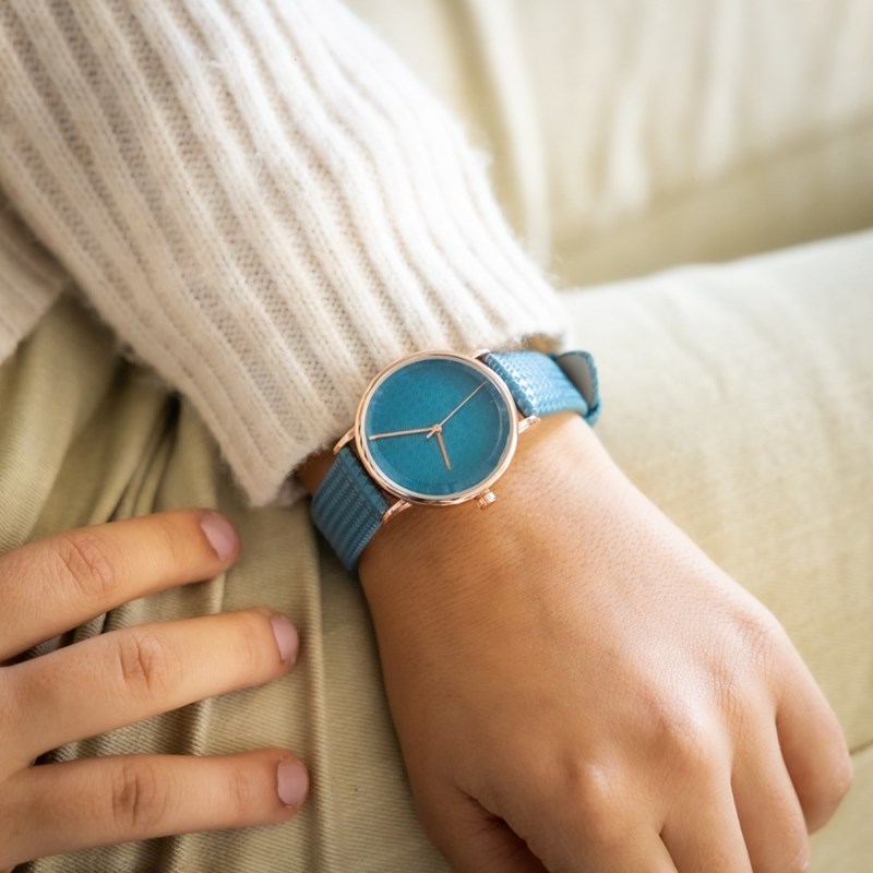 Montre Femme CHTIME bracelet Cuir Bleu