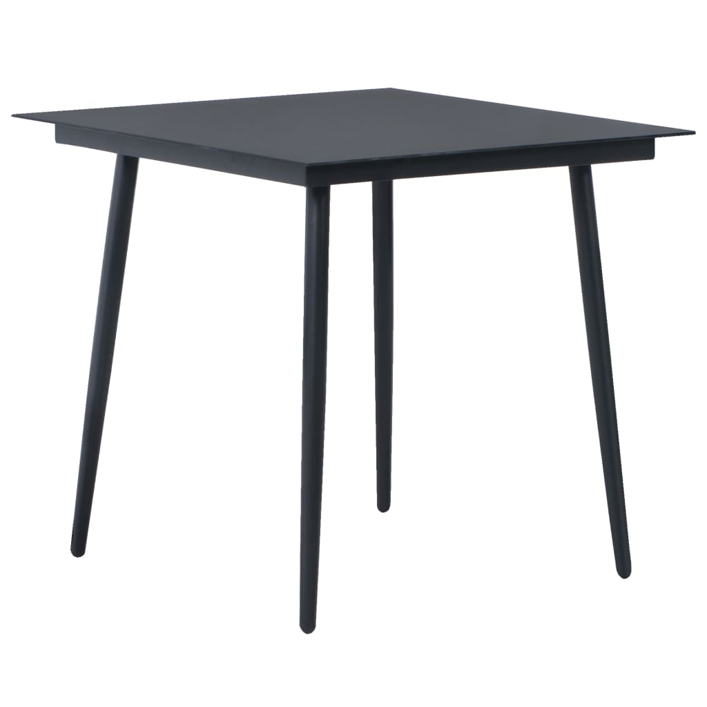 Salon de jardin meuble d'extérieur ensemble de mobilier 3 pièces rotin pvc noir
