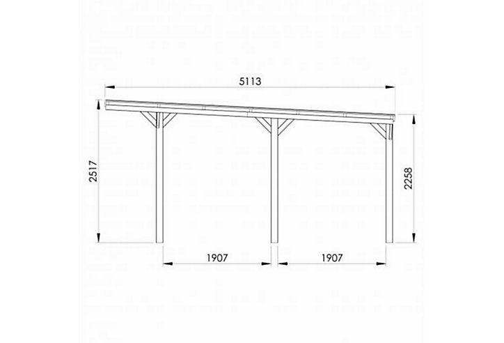 Carport Victor adossable autoclavé marron