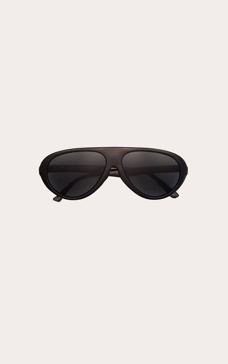 Noir Lunettes De Soleil Aviateur À Monture Surdimensionnée