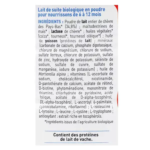 Babybio Lait de Chèvre Caprea 2ème Âge Bio 800g