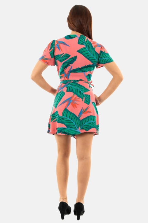 Robe superdry printed mini wrap 2ko pink paradise