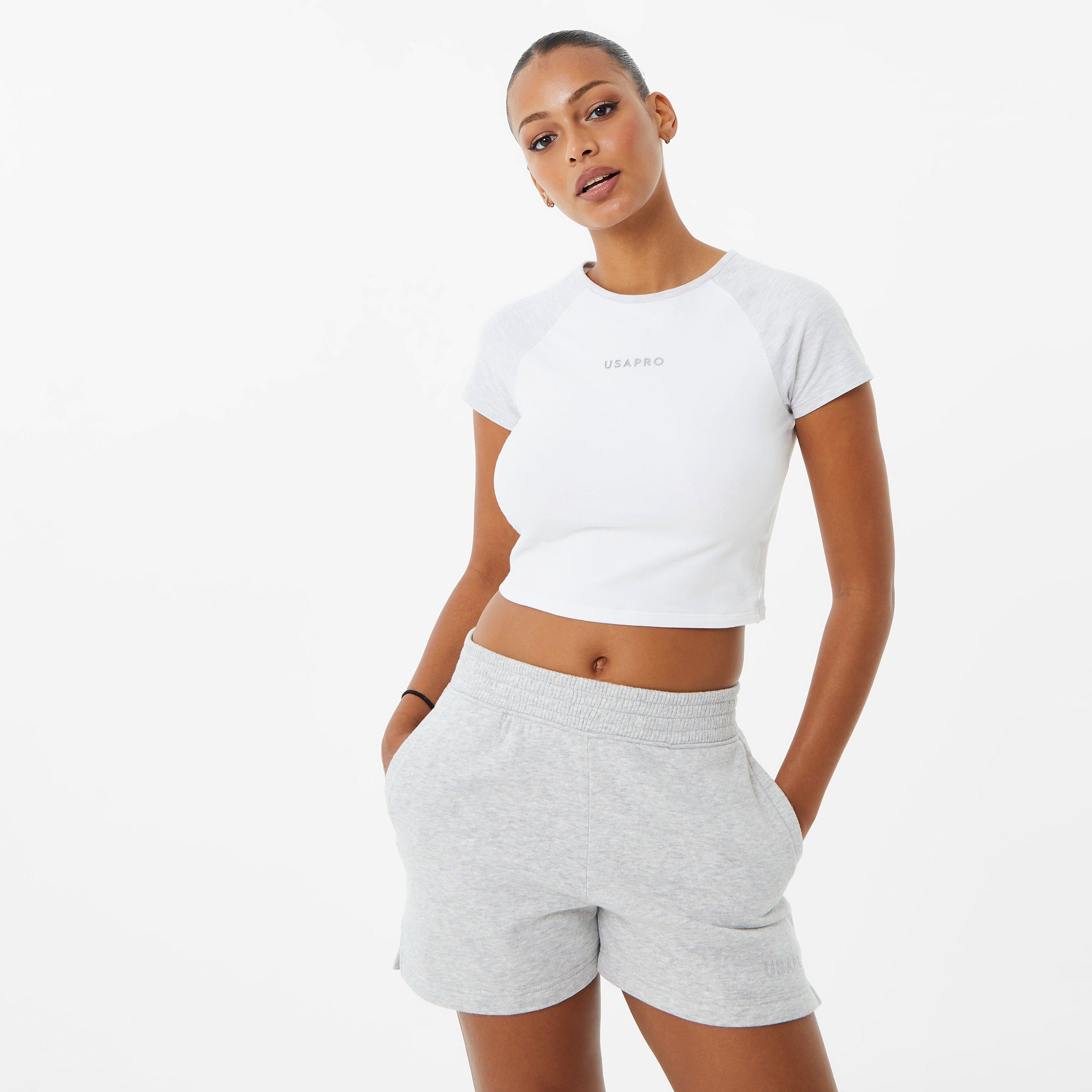 USA Pro x Sophie Habboo Contrast Fleece Baby Tee Womens