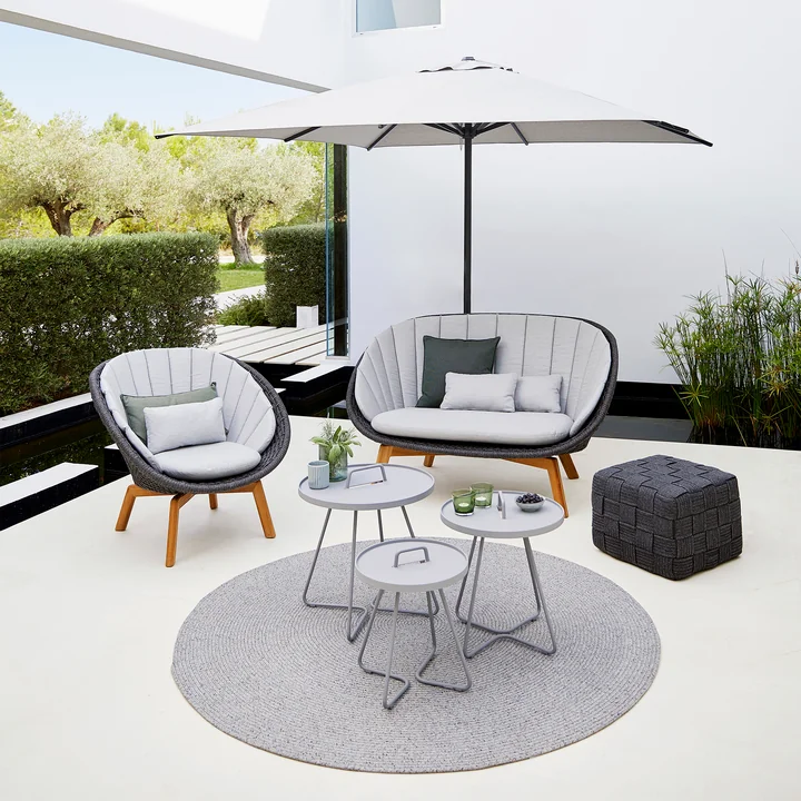 Cane-line - Peacock Lounge Sessel (5458) Outdoor, Teak / dunkelgrün