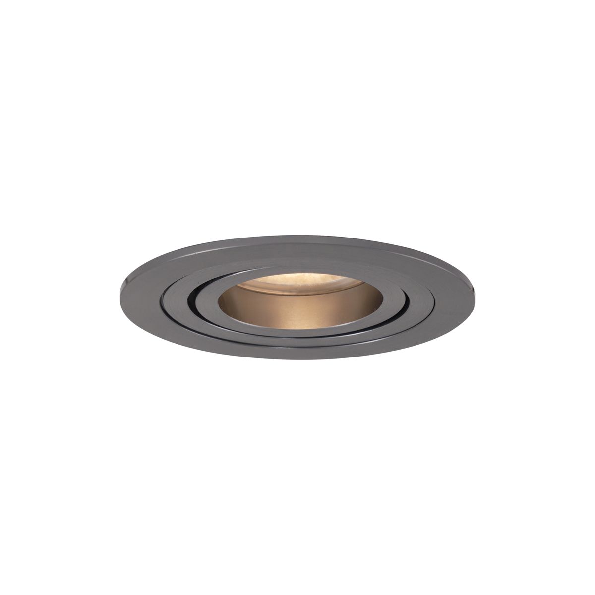 Moderne inbouwspot gunmetal GU10 50mm rond kantelbaar - Rondoo