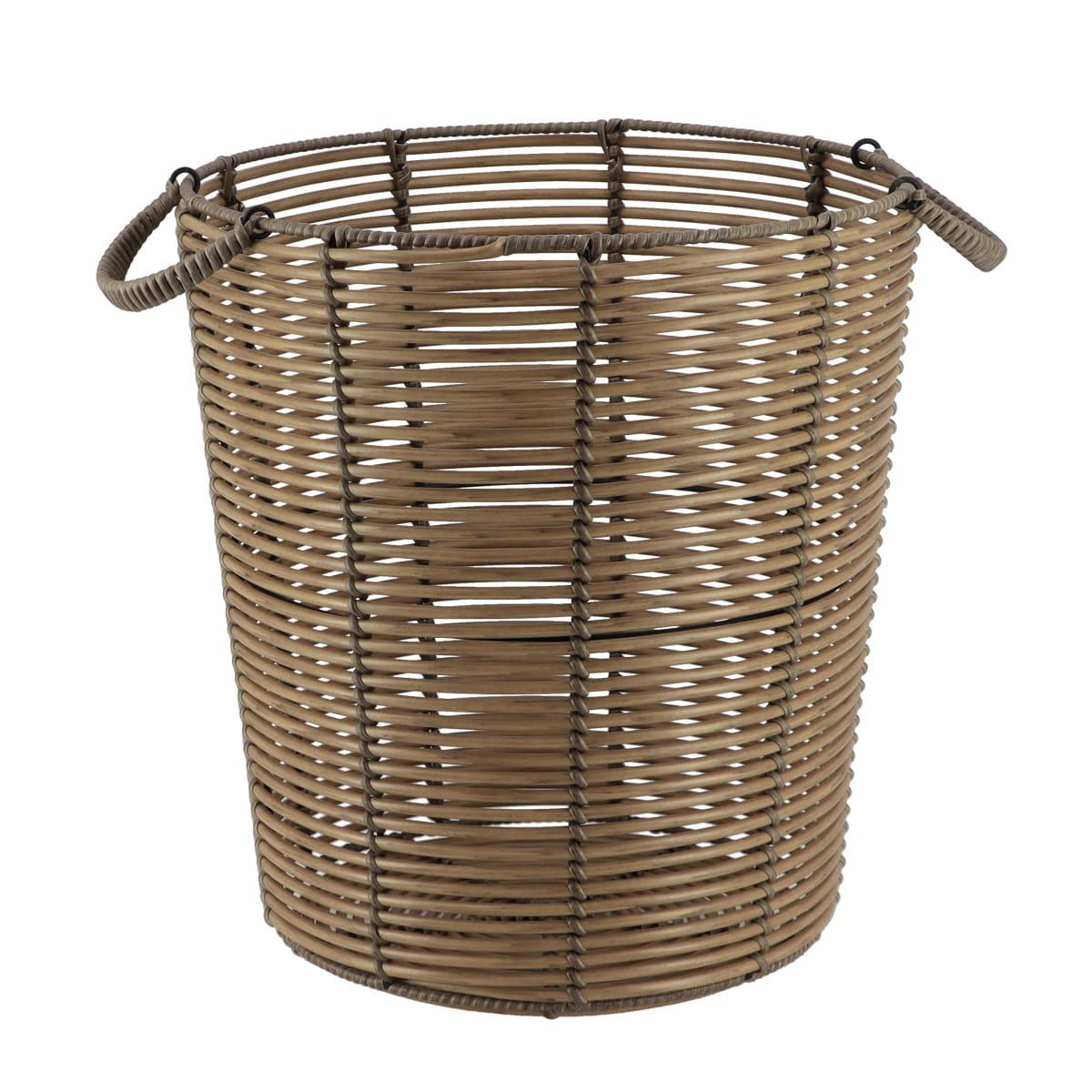 PANIERE A LINGE RECYCLE FACON ROTIN 35X38CM NATUREL